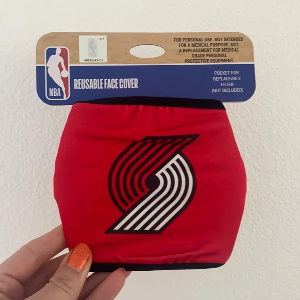 NBA face mask Portland Trail Blazers PDX basketball team red black